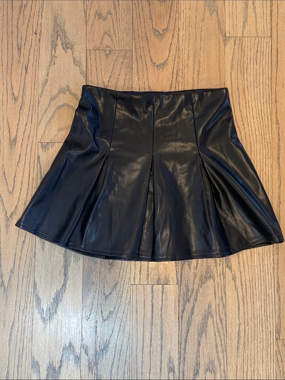 Art Class Girls Faux Leather Black Flared Mini Skirt Size Large 10/12